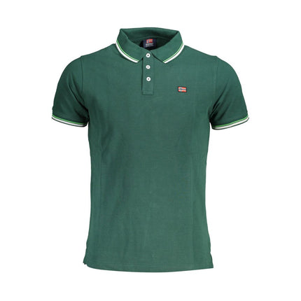 Elegante polo verde con accenti contrastanti