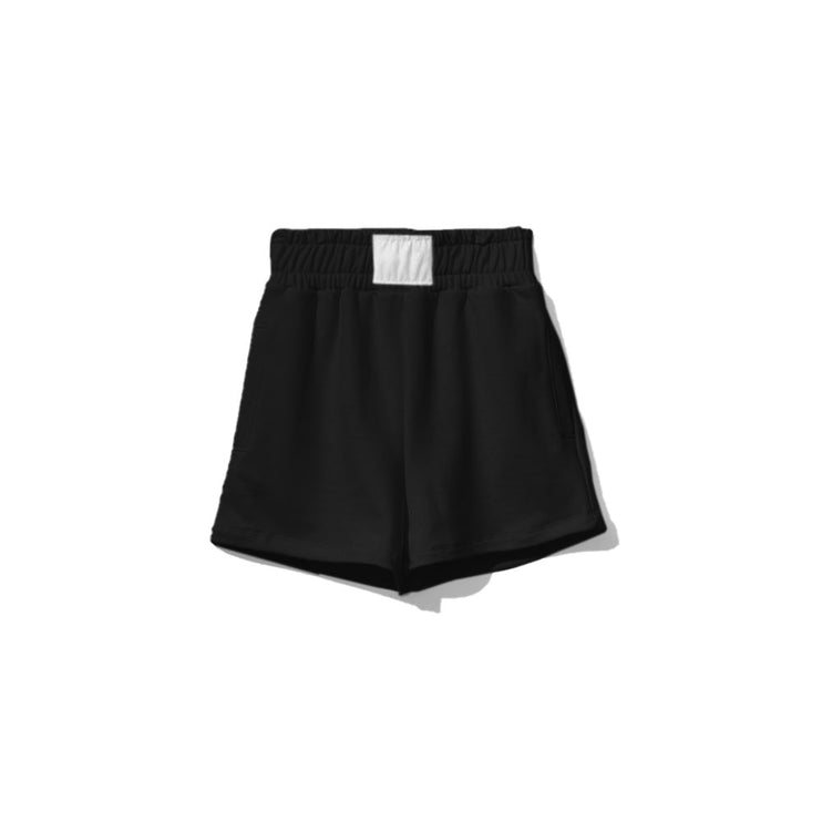 Shorts di cotone elastico chic con accenti logo