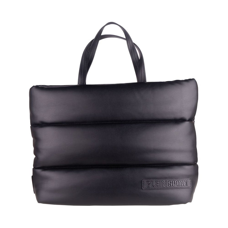 Elegante bolso negro acolchado de ecopiel