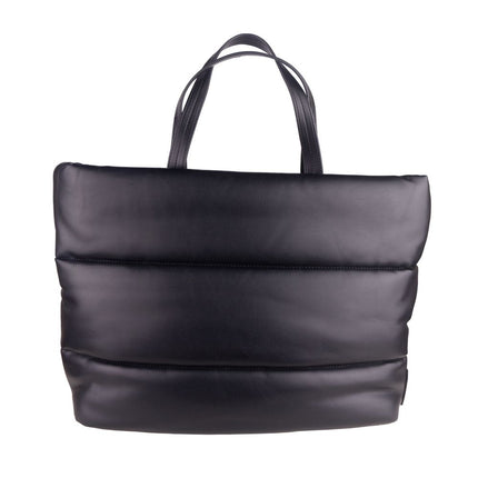 Elegant Black Badined Eco-Diver Shopper