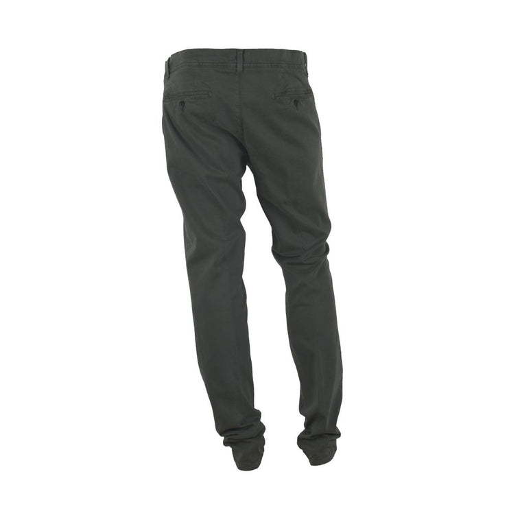 Elegantes pantalones de algodón italiano gris