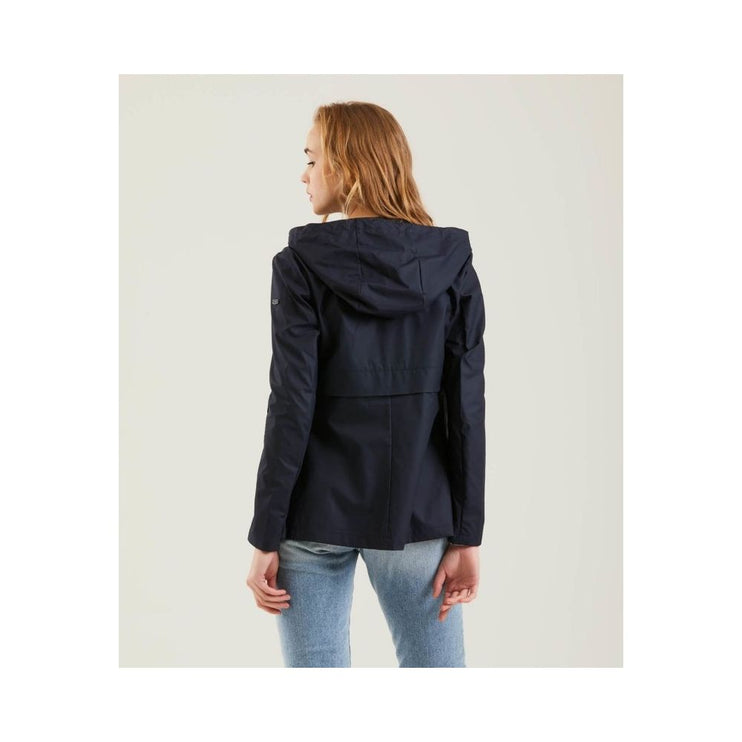 Veste en polyester bleu chic avec zip et détail de bouton