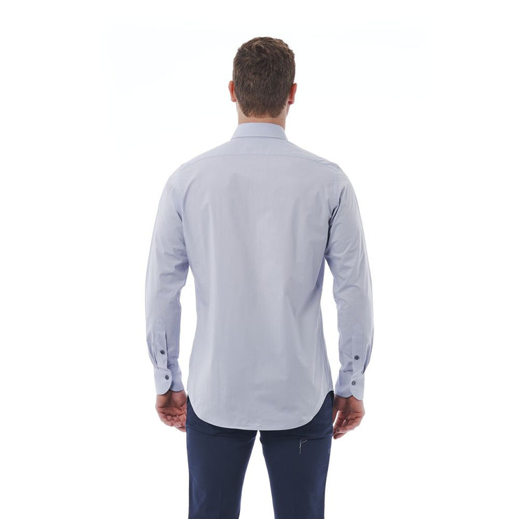 Elegant grijs Italiaans kraag shirt - gewone pasvorm