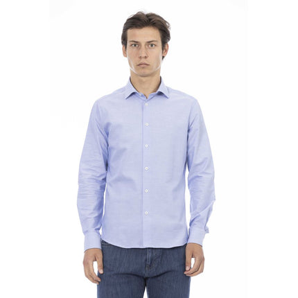 Elegant lichtblauw katoenen shirt