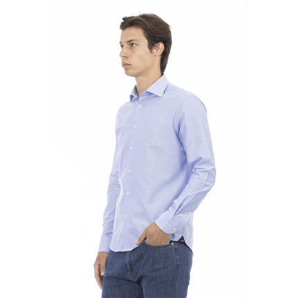 Elegant lichtblauw katoenen shirt