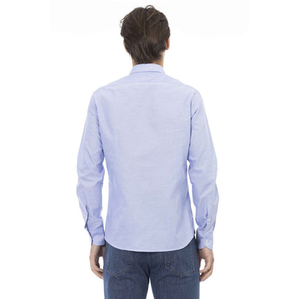 Elegant lichtblauw katoenen shirt