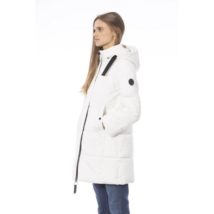 Elegant White Long Down Veste pour les femmes