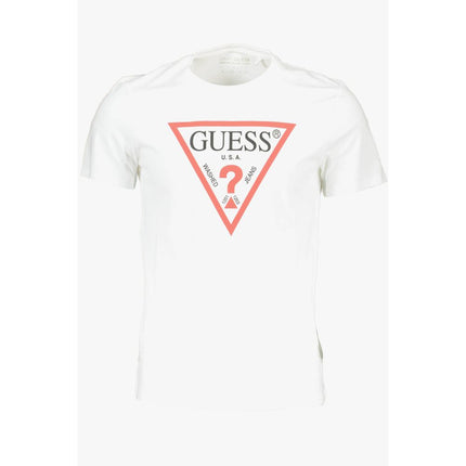 Sleek Slim Fit White Tee con estampado de logotipo