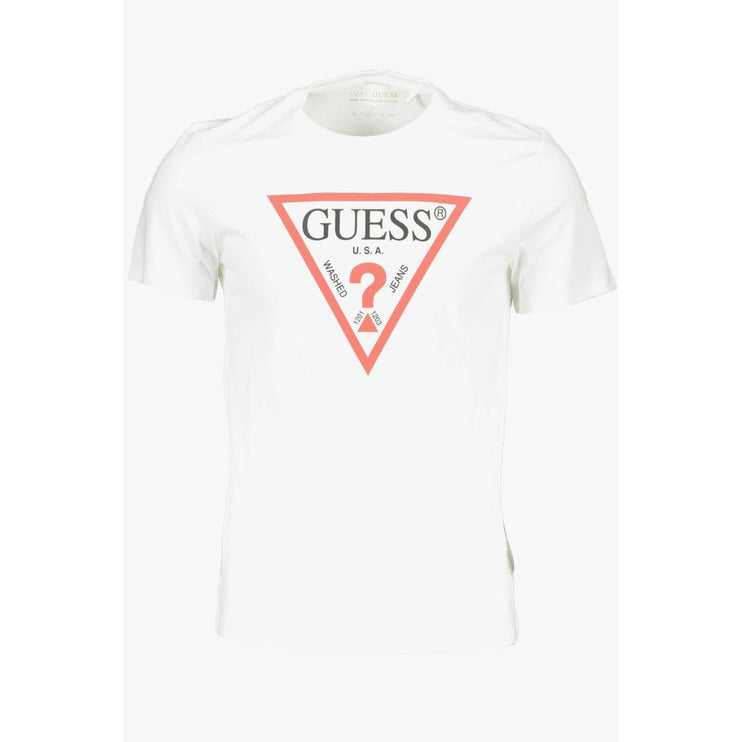 Sleek Slim Fit White Tee con estampado de logotipo