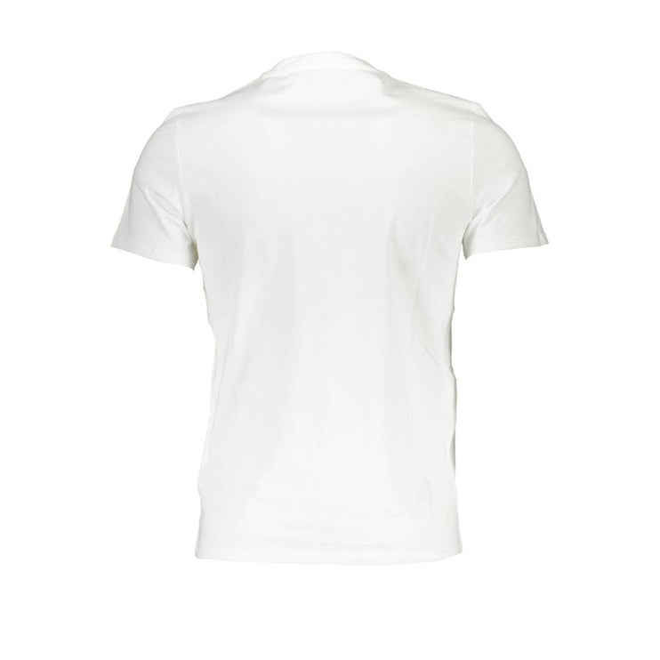 Sleek Slim Fit White Tee con estampado de logotipo