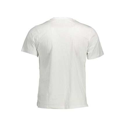 Elegante camiseta de cuello redondo impreso en blanco