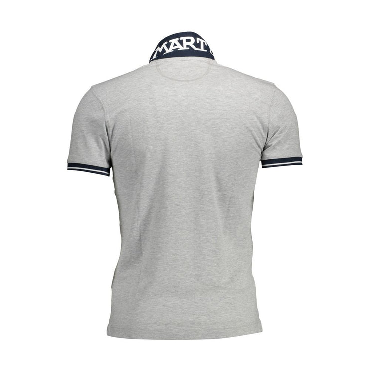 Polo brodé de Slim Fit en gris