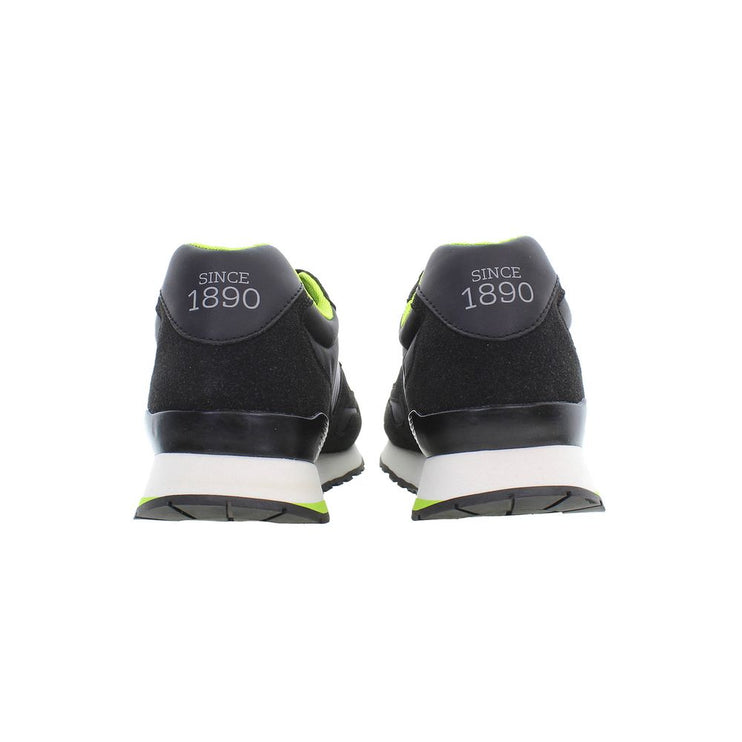 Black Polyester Men Sneaker