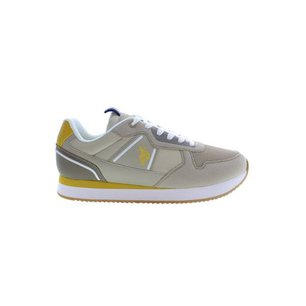 Sneaker classiche al pizzo beige con dettaglio del logo