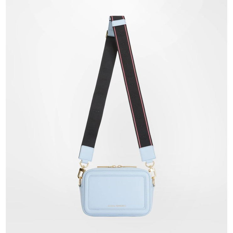 Sac crossbody en tissu bleu clair