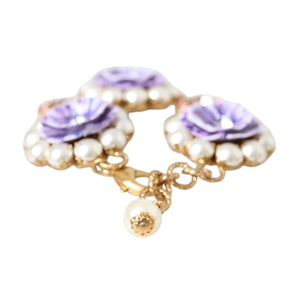 Gold FIORI BLOOMING Floral Baroque Crystals Bracelet