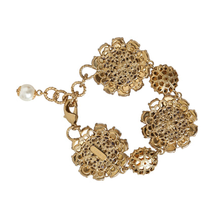 Gold FIORI BLOOMING Floral Baroque Crystals Bracelet