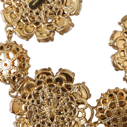 Gold FIORI BLOOMING Floral Baroque Crystals Bracelet