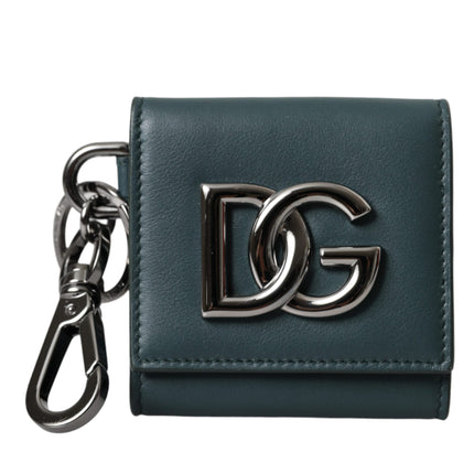 Green Calfskin Leather DG Logo Keyring Coin Purse Wallet