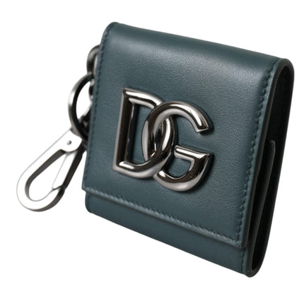 Green Calfskin Leather DG Logo Keyring Coin Purse Wallet