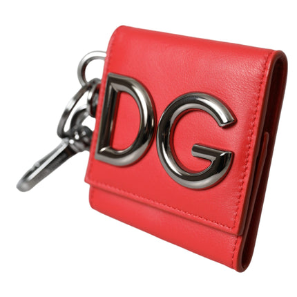 Red Calfskin Leather DG Logo Keyring Coin Purse Wallet