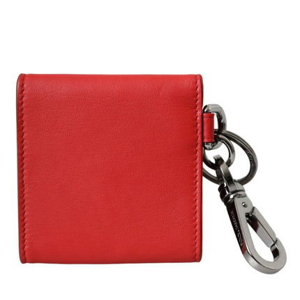 Red Calfskin Leather DG Logo Keyring Coin Purse Wallet