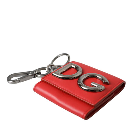 Red Calfskin Leather DG Logo Keyring Coin Purse Wallet