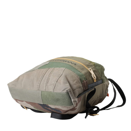 Military Green Patchwork Rucksack Backpack Bag