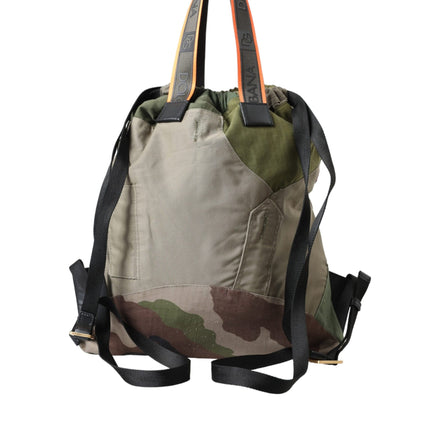 Military Green Patchwork Rucksack Backpack Bag