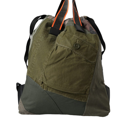 Military Green Patchwork Rucksack Backpack Bag