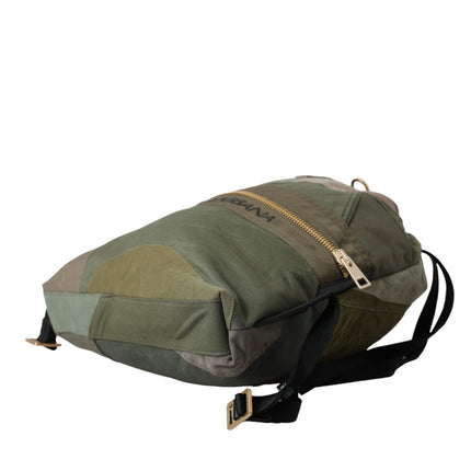 Military Green Patchwork Rucksack Backpack Bag