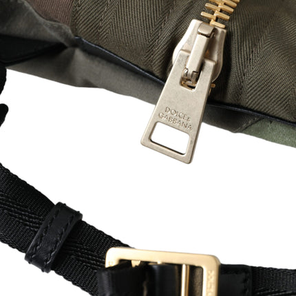 Military Green Patchwork Rucksack Backpack Bag