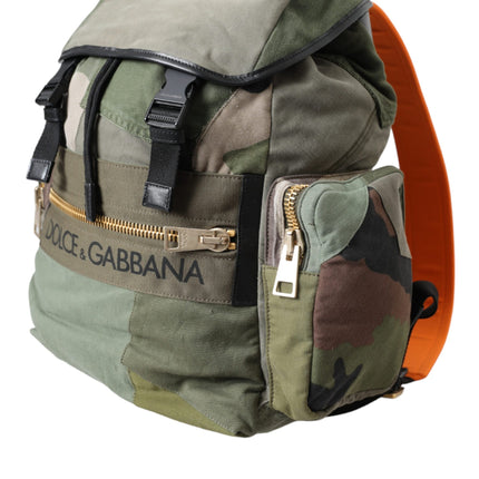 Military Green Patchwork Rucksack Backpack Bag