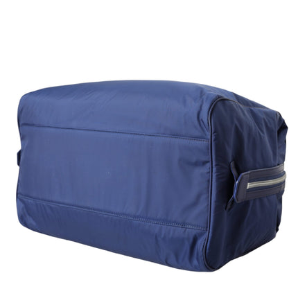 Blue Nylon Calfskin Hand Shoulder Duffel Bag