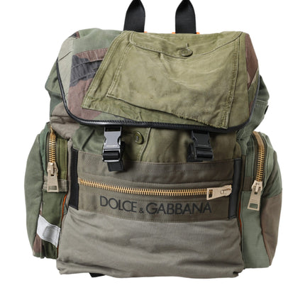 Military Green Patchwork Rucksack Backpack Bag