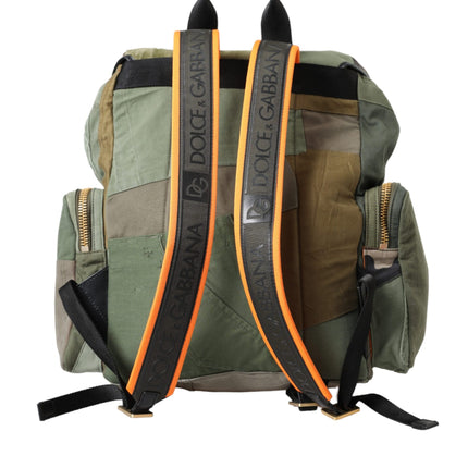 Military Green Patchwork Rucksack Backpack Bag