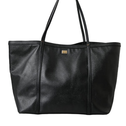 Black Leather Miss Escape Shopping Tote Women Bag