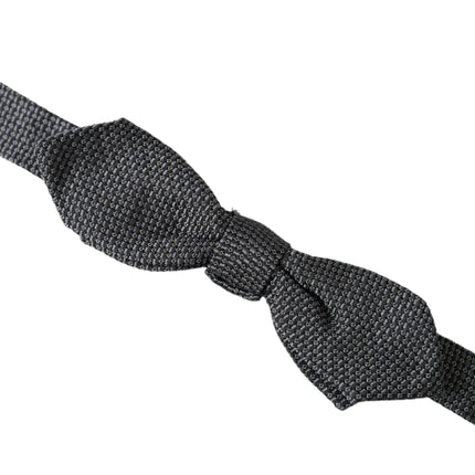 Gray Silk Weaved Adjustable Neck Men Papillon Bow Tie