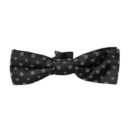 Black Silk Fantasy Adjustable Neck Men Papillon Bow Tie