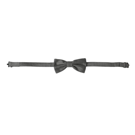 Gray Silk Patterned Adjustable Neck Men Bow Tie