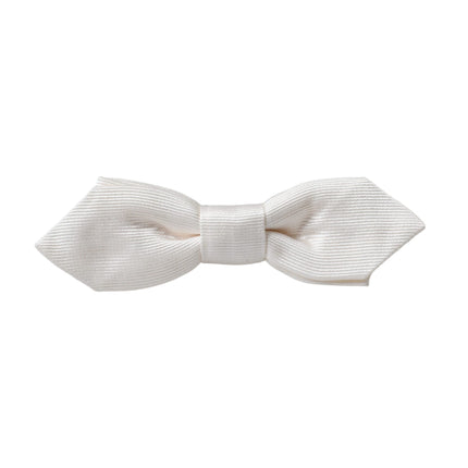 White Silk Adjustable Neck Men Papillon Bow Tie