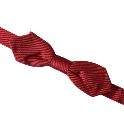 Red Silk Jacquard Adjustable Neck Men Bow Tie