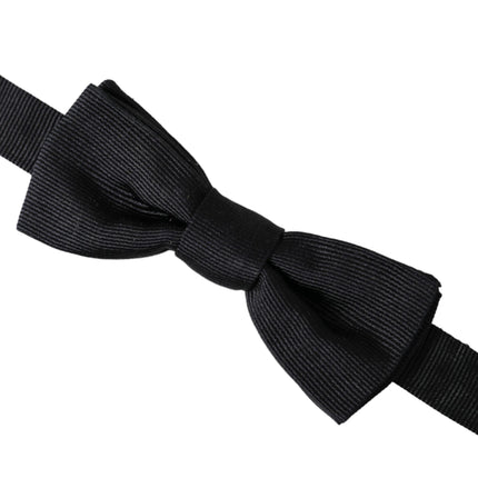 Black Silk Adjustable Neck Men Bow Tie