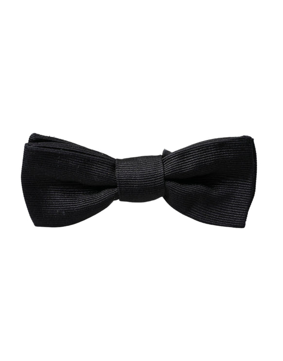 Black Silk Adjustable Neck Men Bow Tie