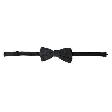 Dark Gray Silk Adjustable Neck Men Bow Tie