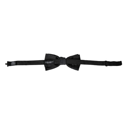 Dark Gray Silk Adjustable Neck Men Bow Tie