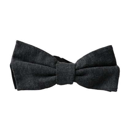 Dark Gray Silk Adjustable Neck Men Bow Tie