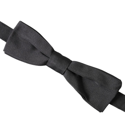 Black Silk Adjustable Neck Men Bow Tie