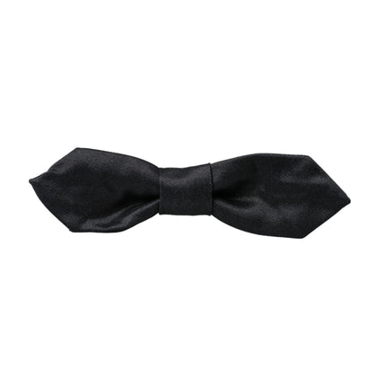 Black Satin Silk Adjustable Neck Men Bow Tie