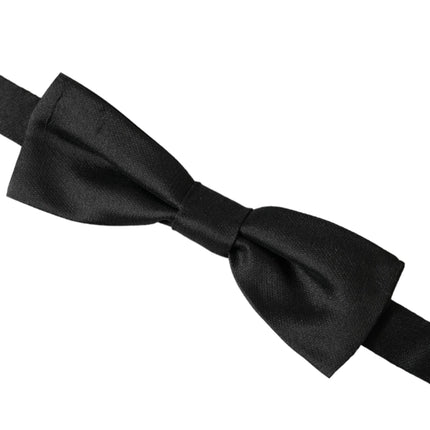 Black Silk Adjustable Neck Men Bow Tie